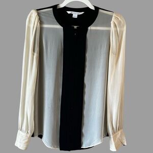 Vintage Diane Von Furstenberg Silk Chiffon Blouse, Size US 0.